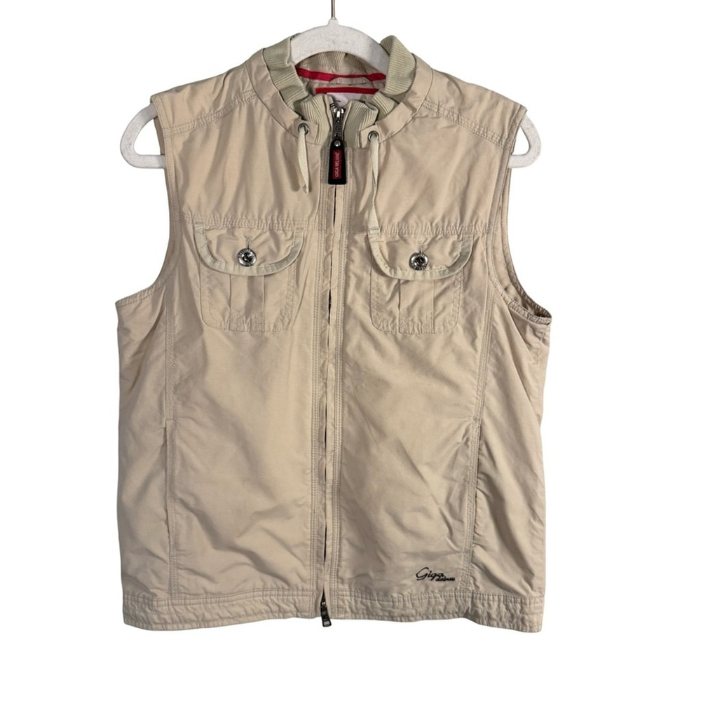 Gigadeluxe by Killtec Beige Utility Sleeveless Vest Size 38 Neutral Lightweight